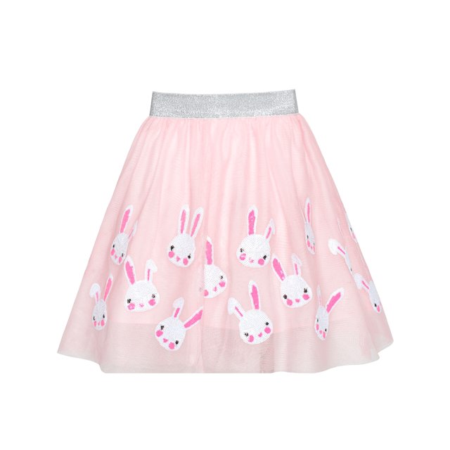 Girls Skirt Pink Bunny Rabbit Sequins Sparkling Tutu Dancing 2-3 Years