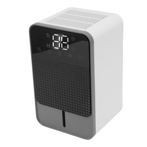 Petit déshumidificateur, eau Alerte complète Affichage numérique Déshumidifiant silencieux 1200ML Fonction de dégivrage pour le sous-sol