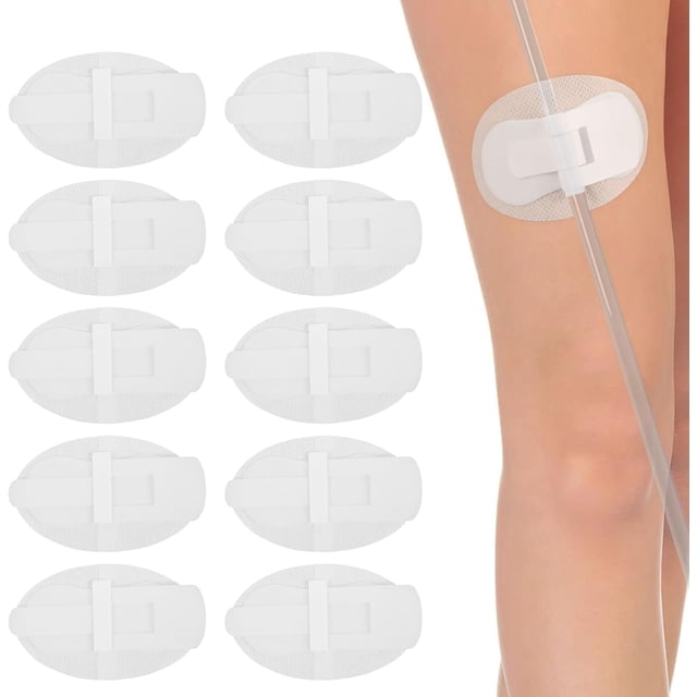 10 Pcs Catheter Stabilization Device Urinary Catheter Leg Bag Holder Catheter Legband Holder Sticker Catheter Tube Holder Adhensive Catheter Leg Strap Hook and Loop Catheter Supplies