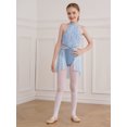 thumbnail image 2 of Lejafay Robe de Danse Moderne Ballet Lyrique pour Filles, Robe de Patinage sur Glace, Justaucorps de Performance, Jupe Tutu Bleu Clair 14, 2 of 7