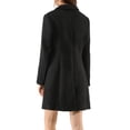 thumbnail image 4 of INSPIRE CHIC Women's Coat Solid Color Notched Lapel Single Breasted Winter Peacoat Black S, 4 of 7