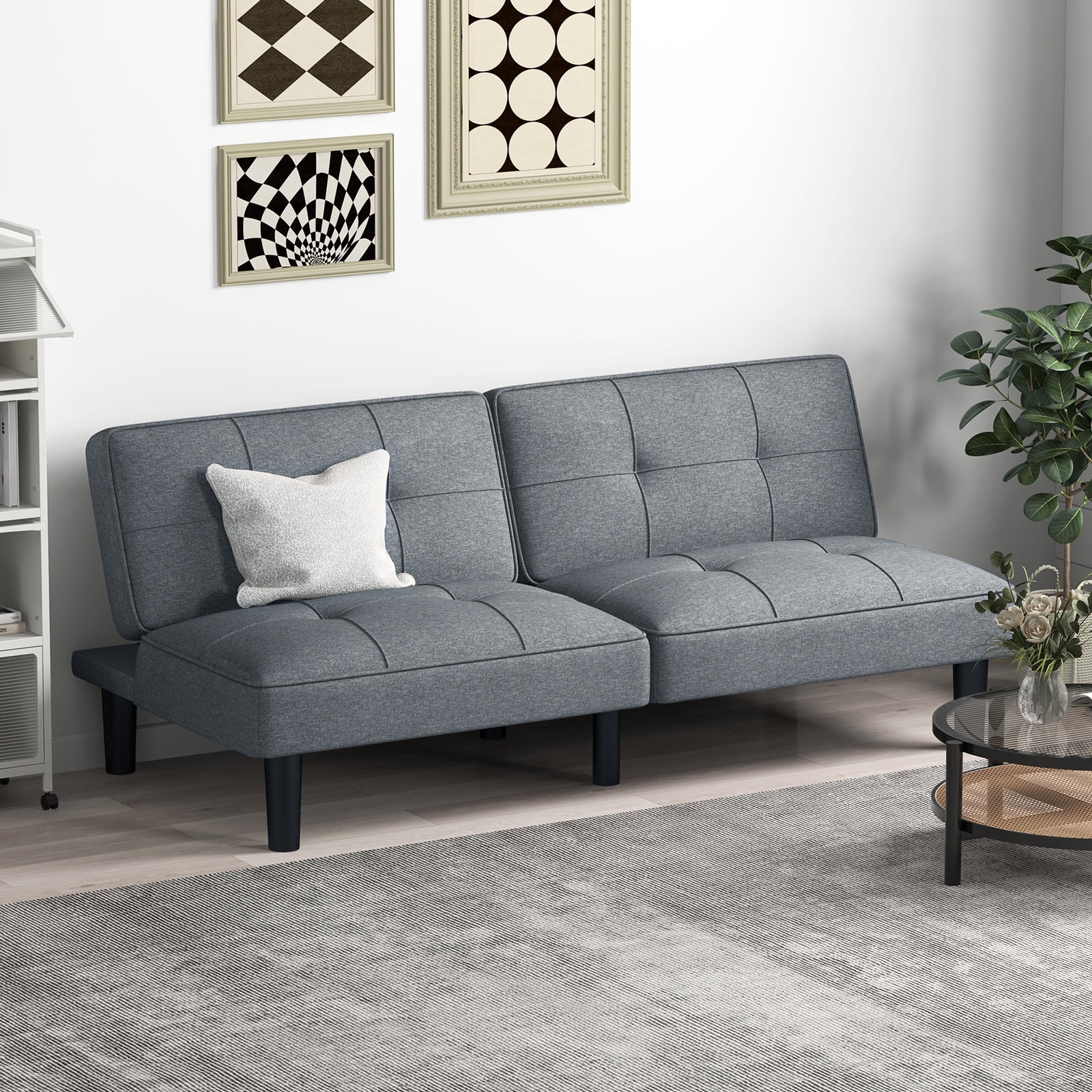 Costway Convertible Folding Futon Sofa Bed with 6-Position