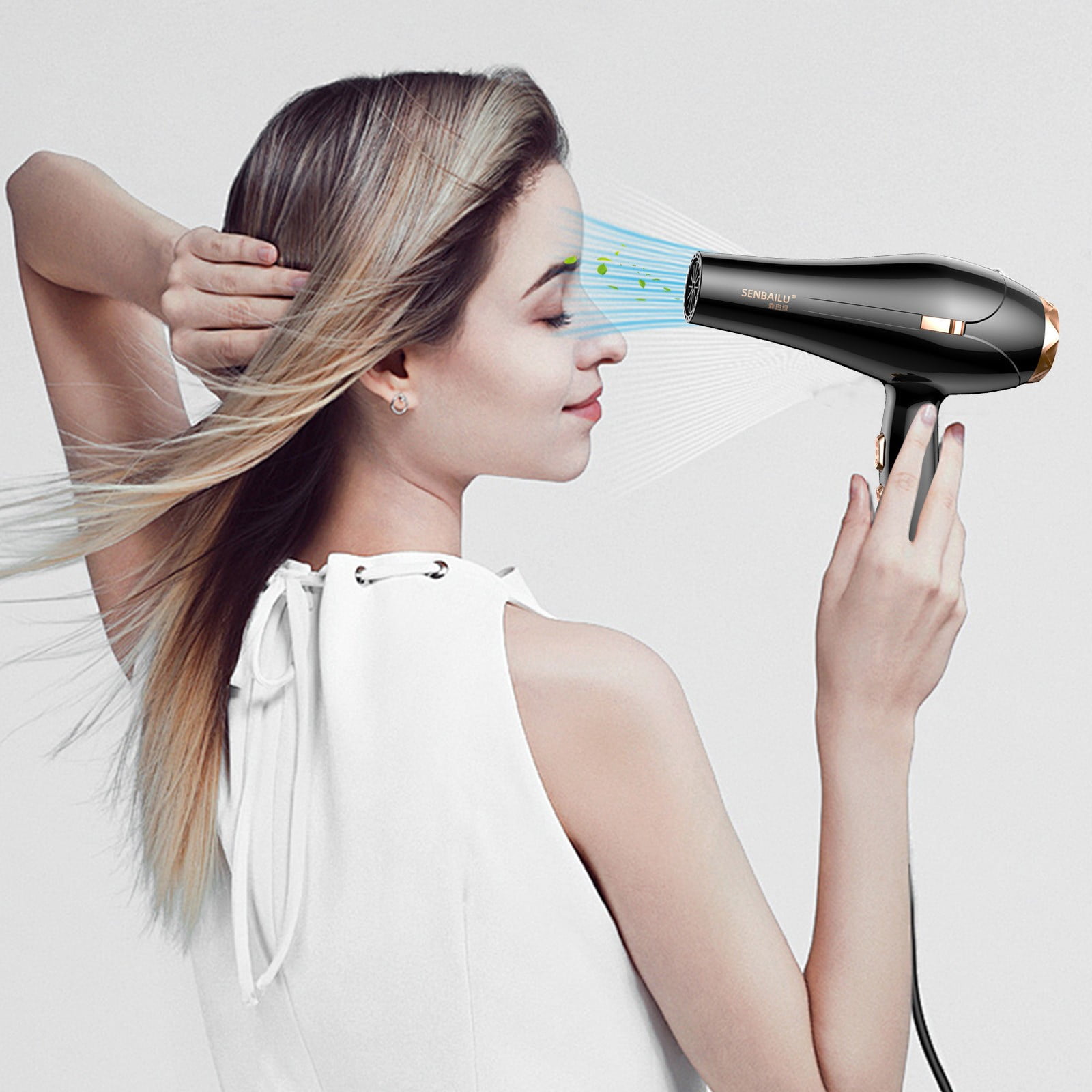 Aidoshy Hair Dryer,High Speed Hair Dryer,High-Power Hair Dryer For Home Use With Blue Light Technology - Premium Salon-Quality Blow Dryer With Hot And Cold Settings,Home Use Perfect Gift