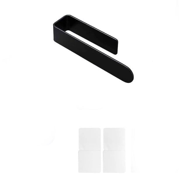 Modern Acrylic Self- Wall Mounted Hand Towel Rack and Holder for Contemporary Bathroom Brushed Black Finish