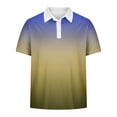 thumbnail image 5 of HVOBTTY Mens Summer Soft Versatile Pullover Fashion Casual Gradient Color Lapel Button Short Sleeve Loose Breathable Daily Base Shirts Brown, S, 5 of 5