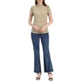thumbnail image 2 of INSPIRE CHIC Blouse Décontractée à Manches Courtes pour Femme, Volants, Pois, Col Rond, Hauts, TG Beige Foncé, 2 of 7