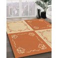 thumbnail image 3 of Ahgly Company Tapis d'Intérieur Lavable à la Machine, Carré, Transitionnel, Orange Rouge Orange, Tapis de Zone, 3 Pieds Carré, 3 of 7