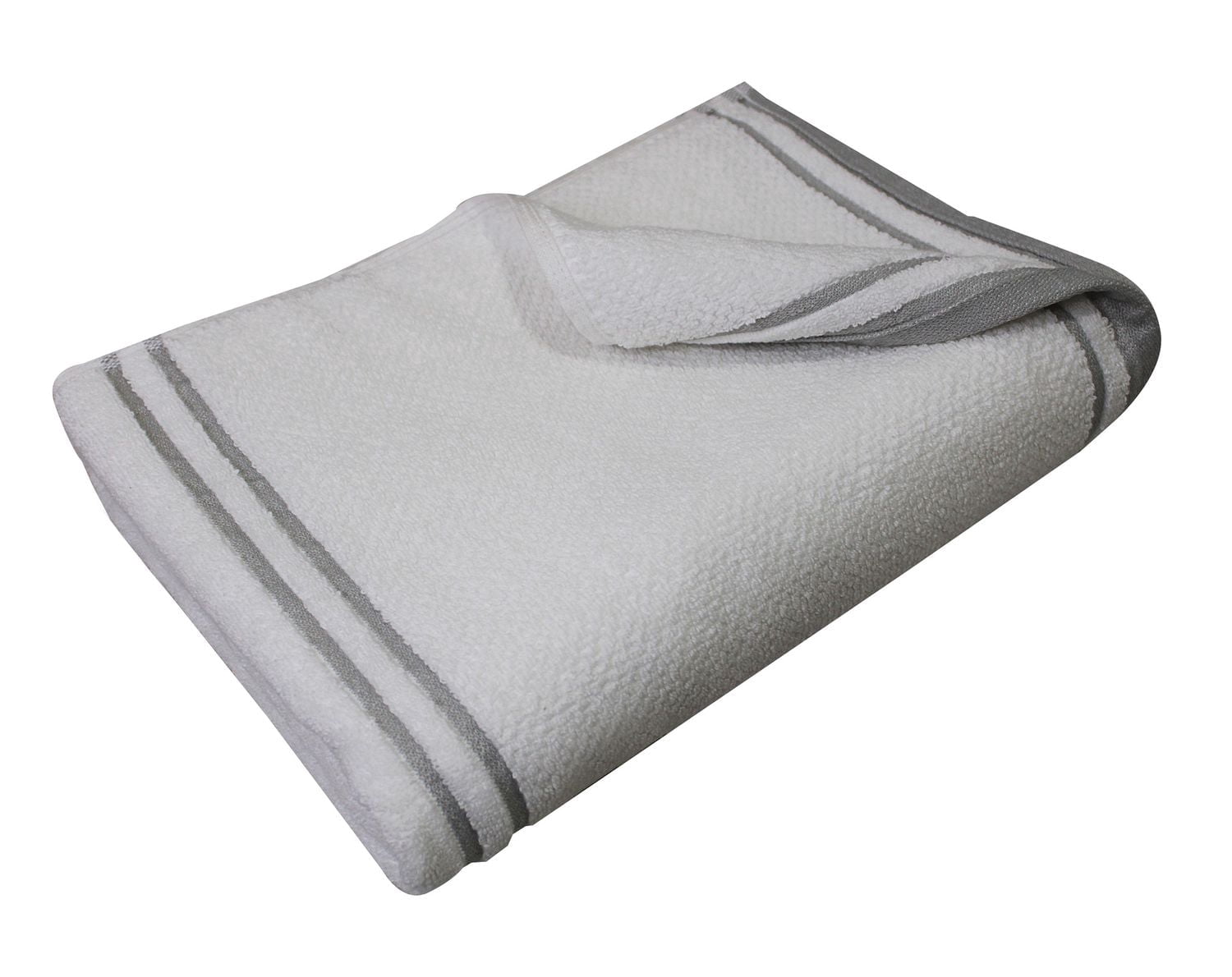 Hometrends Fashion Bath Towel, 30" x 54", Yarn Dyed, 350 GSM, White, 1 Piece