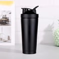 thumbnail image 1 of Stainless Steel Shaker Bottle with Wire Whisk Ball for Protein Mixing | Insulated Drink Bottle for Smoothies and Supplements | Spill Proof Flip Lid with Lock | Home, Gym, and Office Use, 1 of 7