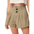 thumbnail image 2 of B91xZ Shorts de Course pour Femmes Confort Stretch Coton Uni et Original, Kaki S, 2 of 3