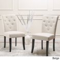 thumbnail image 1 of Ensemble de 2 chaises de salle à manger capitonnées beiges, 1 of 3
