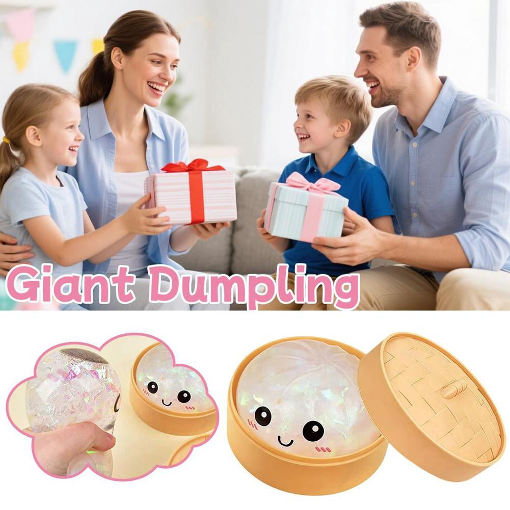 Dumpling Squishy Géant Mystère – Balle Anti-stress Pailletée Rose Rare – Jouet Sensoriel Avec Boîte Vapeur – Cadeau Décompression Pour Enfant, Ado, Adulte