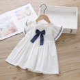 thumbnail image 4 of MesaSe MesaSe Robe d'Été Décontractée Mode Bébé Blanche Bleue Manches Courtes Nœud Princesse Douce Robe de Fête Vêtements pour Enfants, 4 of 6