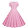 thumbnail image 4 of Babysbule Robe pour Femme 2024 Été Mode Femmes Décontractée Unie Vintage à Manches Courtes à Col en V Robe Mini pour Dames, 4 of 7