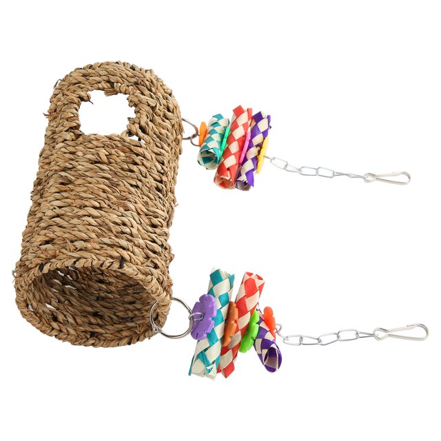 Bird Grass Woven Swing, Parrots Chewing Standing Toy With Hook Durability And Fun Bird Cage Toy For Budgerigar Parakeet Conure Cockatiel Mynah
