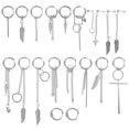 thumbnail image 1 of Dangle Drop Earrings 1 Set Silver Stainless Steel Oval Shape Comfortable For Women, 1 of 8