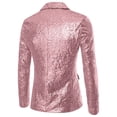 thumbnail image 3 of Pink Man Work Office Formal Date Night Gowns Evening Modest Cocktail Button Jacket Blazers Outfits for Man Sequin Sparkly Glitter Basic Winter Fall Outerwear 2025 XXL, 3 of 3