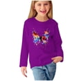 thumbnail image 2 of RXIRUCGD Chemises à Manches Longues pour Filles, Col Rond Mignon, Blouses Décontractées Élégantes (Violet, Taille : 3 Ans), 2 of 5