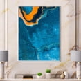 thumbnail image 3 of Designart Composition Abstraite En Marbre En Bleu Et Orange III ART MURAL À CADRE FLOTTÉ, 3 of 4