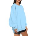 thumbnail image 3 of Jienlioq Femmes Manches Longues Liquidation Mode Femme Manches Longues Col Rond Chandail en Molleton Ample Blouse Unie Hauts Sélection Flash, 3 of 6