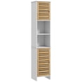 thumbnail image 1 of HOMCOM Bathroom Cabinet with Adjustable Shelves, Open Compartments, White, 1 of 10
