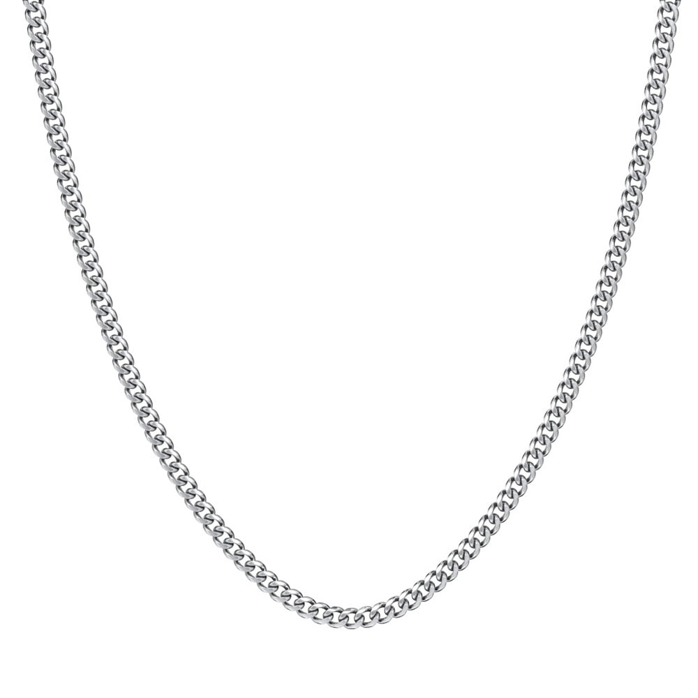 Men's 22" Cuban Chain Necklace in Stainless Steel - 5mm