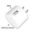 thumbnail image 4 of Chargeur mural USB pliable Onn 2,4 A de type A avec indicateur LED, blanc, 4 of 6