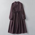 thumbnail image 1 of Ovzne Robes d'Été pour Femmes Robe d'Été Robe Ample pour Femmes Couleur Unie Robe Longue Ample Grande Taille Robe Maxi Manches Longues Imprimée Liquidation, 1 of 7