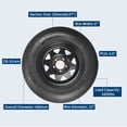 thumbnail image 3 of 2-Pack ST205/75D15 Trailer Tires on 15" Black Spoke Rims - 6PR Load Range C - 5 Lug 4.5" Bolt Design - Heavy Duty, Easy Assembly - Utility, Boat, Camper Trailers, 3 of 6
