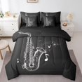 thumbnail image 1 of Ensemble de Literie Complet Saxophone 7 Pcs, Ensemble de Couette Musique Jazz, Ensemble de Literie Notes de Musique avec Housses d'Oreiller pour Enfants et Adultes, Ensemble de Draps Instrument de Musique Saxophone avec Couette, 1 of 5