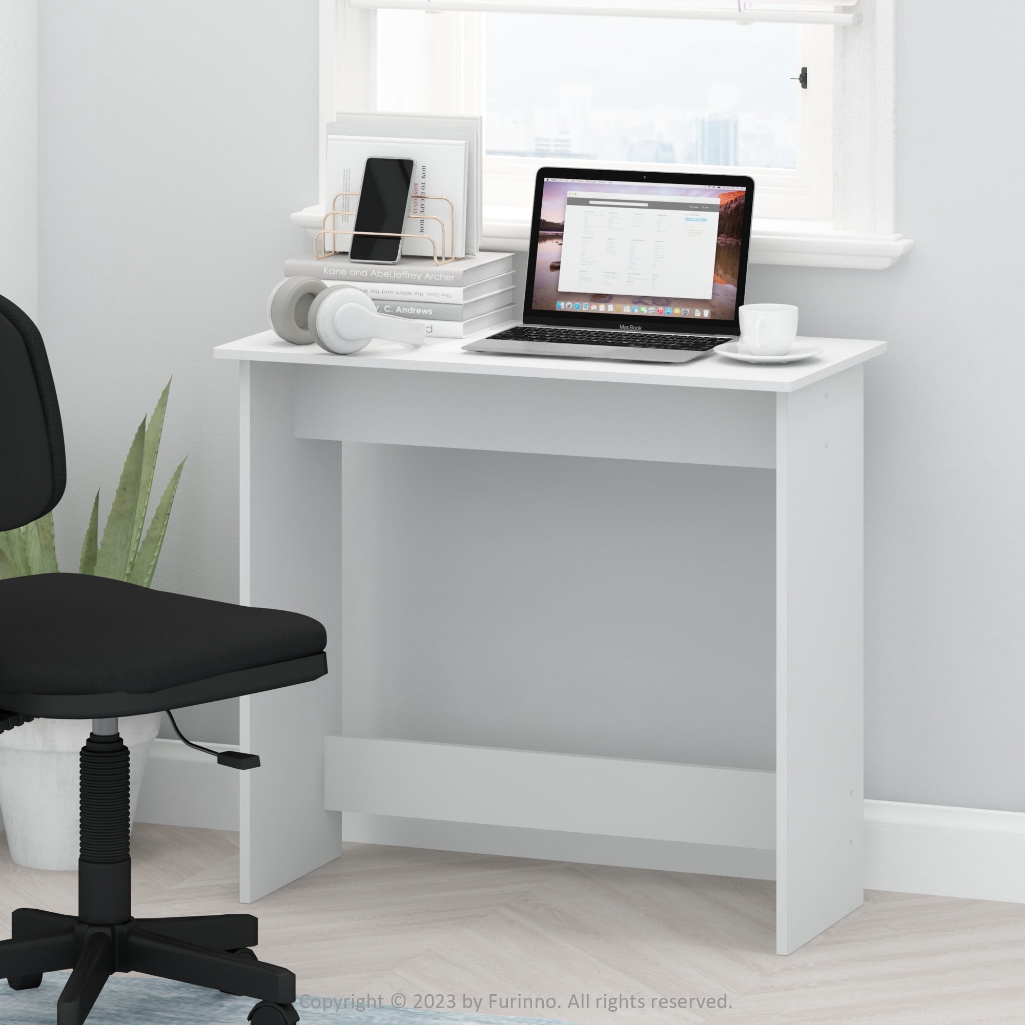 Furinno Table d'Étude Simpliste 15.5 x 31.5 x 29.75 Po, Blanc