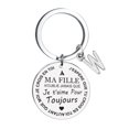 thumbnail image 1 of Freach Diy To My Daughter Stainless Steel Last Name 26 Letter Keychain 3X3Cm, 1 of 1