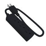 Hyper Tough 3-Outlet Power Strip Black