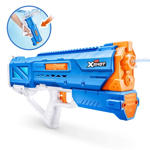 XSHOT Water Hydra Pulse Motor Soaker by ZURU, Motorized Blaster Watergun, Water Blaster, Water Toys, Fills with Water in just 1 Second, Rechargeable Battery.