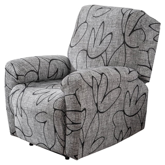 Dznils Housse Imprimée pour Fauteuil Inclinable en Gris et Noir avec Motif Abstrait Moderne. Fabriquée en polyester, Cette Housse Extensible Convient aux Fauteuils Inclinables une Place avec des Largeurs de Dossier de 25,6 à 39,3 Pouces et des Hauteurs de Dossier de 27,5 à 41,3 Pouces. Comprend 2 Housses de Bras, 1 Housse de Dossier Central et 1 Housse de Siège. Conçue pour Protéger les Meubles contre les Déversements, la Poussière et les Poils d'Animaux, Elle Convient aux Salons, Chambres, Bureaux et Hôtels.