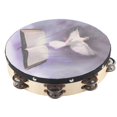 thumbnail image 2 of Handheld Percussion, Easy To Play Purple Tambourine, For Party Concert  25cm, 2 of 8
