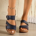 thumbnail image 2 of Womens Orthopedic Platform Slides Sandals 2025 Fashion Leopard Buckle Arch Support Wedge Dress Slip on, 2 of 7