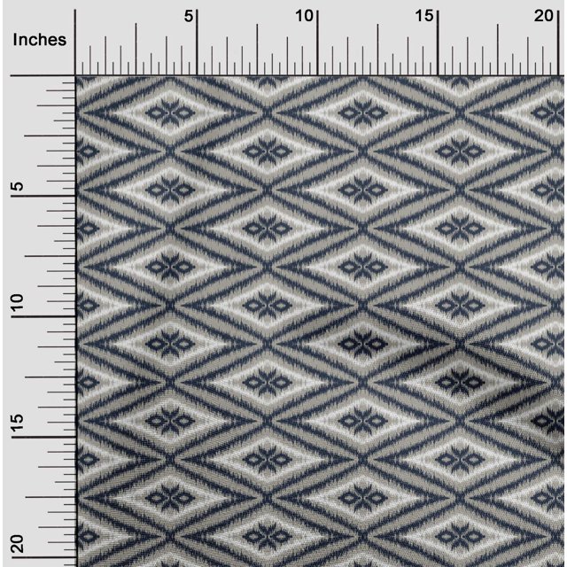 oneOone Cotton Poplin Fabric Geometric Ikat Printed Craft Fabric BTY 42 Inch Wide