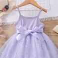 thumbnail image 3 of B91xZ Robes pour Filles Été Fleur Taille Élastique Ligne A Plissée Midi Sans Manches Robe, Violet 4-5 Ans, 3 of 5
