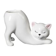 LEEYNEERCeramic Cat Tail Post Flower Pot Tailless  Pots Cute Funny Planter Creative Plant for All House Plants Succulents Flowers Cactus Indoors Outdoor Home Garden Kitchen