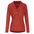 thumbnail image 4 of XZNGL Womens Plus Size Tops Women Plus Size Casual V Neck Loose Solid Button Long Sleeve Tops Women Blouse V Neck Tops for Women Plus Size Womens Tops Womens Tops Plus Size, 4 of 8