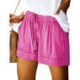 thumbnail image 2 of Fsgntruao Womens Plus Size Comfy Drawstring Casual Elastic Waist Pocket Loose Shorts Pants, 2 of 6