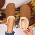 thumbnail image 2 of Sentmoon Boot Womens Boot Women Casual Versatile Flat Bottom Toe Flat Top with Added Velvet One Foot On Toe Toe Hairy Slippers, 2 of 9