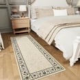 thumbnail image 4 of Garvee 2x6 Modern Bordered Runner Rugs Floral Print Rug, Ultra-Soft Low Pile Non Slip Carpet Washable Stain Resistant Rug for Hallway Kitchen Laundry Bedroom, Beige, 4 of 8