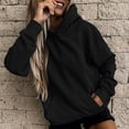 thumbnail image 4 of Women's Slim Pullover Hoodies - Artificial Short Velvet Sweaters, Long Sleeve with Pockets, Suitable for Winter and Fall, 95% Polyester, Multiple Sizes, 4 of 6