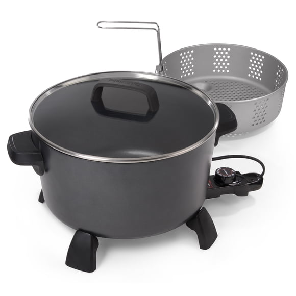 Presto Bouilloire de Cuisine 10 Pintes TG Multi-Cuiseur, Cuiseur Vapeur et Friteuse, Noir