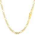 thumbnail image 1 of 14k Yellow Solid Gold Figaro Chain Necklace, 3.0mm, 16", 1 of 1