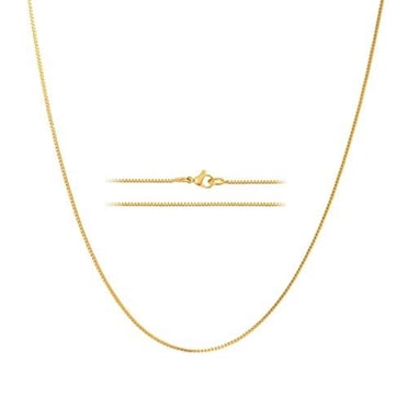 Chaîne en Or pour Hommes, Chaîne Boîte en Or, Chaîne en Or 24K, Chaîne Boîte, Collier pour Femmes