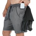 thumbnail image 1 of ohmzyzo Men's Athletic Running Shorts Workout Gym Short Quick Dry Lightweight Tennis Basketball with Zipper Pockets, 1 of 8