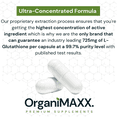thumbnail image 3 of Glutathione 725mg Per Capsule OrganiMAXX L-Glutathione One A Day capsules. Glutathione Supplements for Antioxidant And Detox Support., 3 of 7